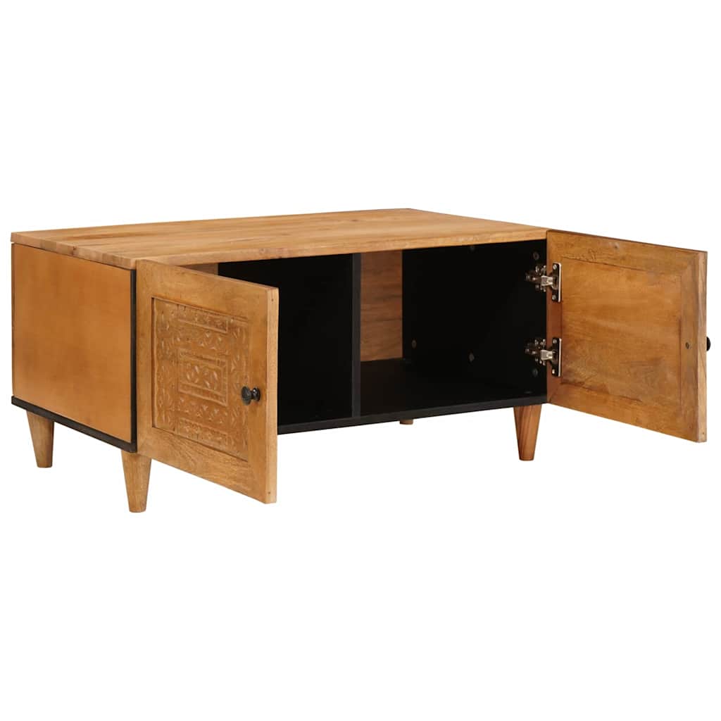 Sofabord med dør Lysebrun 80 x 50 x 40 cm Massivt mangotræ