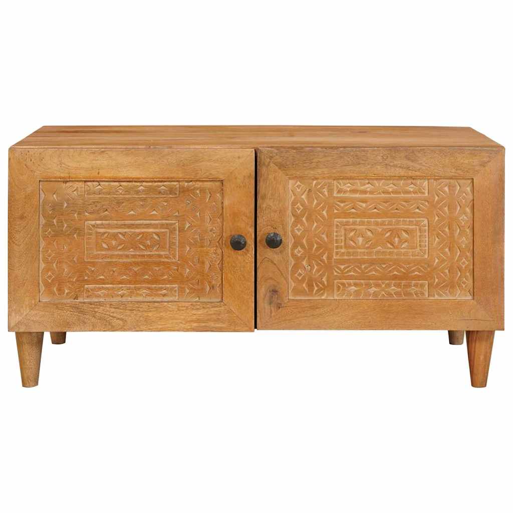 Sofabord med dør Lysebrun 80 x 50 x 40 cm Massivt mangotræ