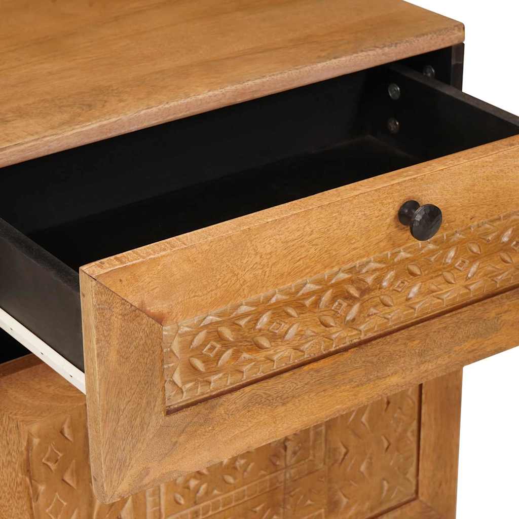 Sengebord med skuffe Lysebrun 50 x 33 x 60 cm Massivt mangotræ