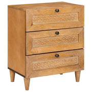 Sengebord med skuffe Lysebrun 50 x 33 x 60 cm Massivt mangotræ