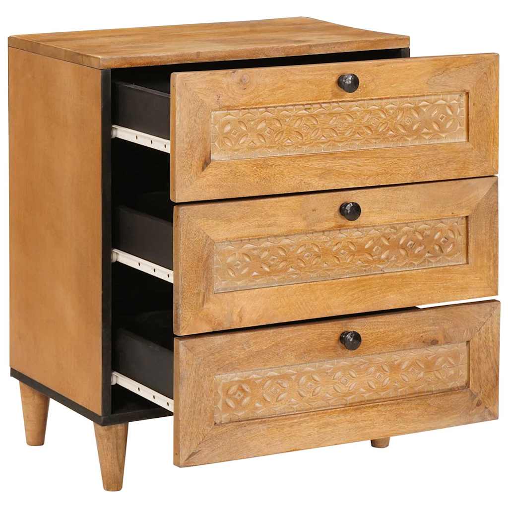 Sengebord med skuffe Lysebrun 50 x 33 x 60 cm Massivt mangotræ