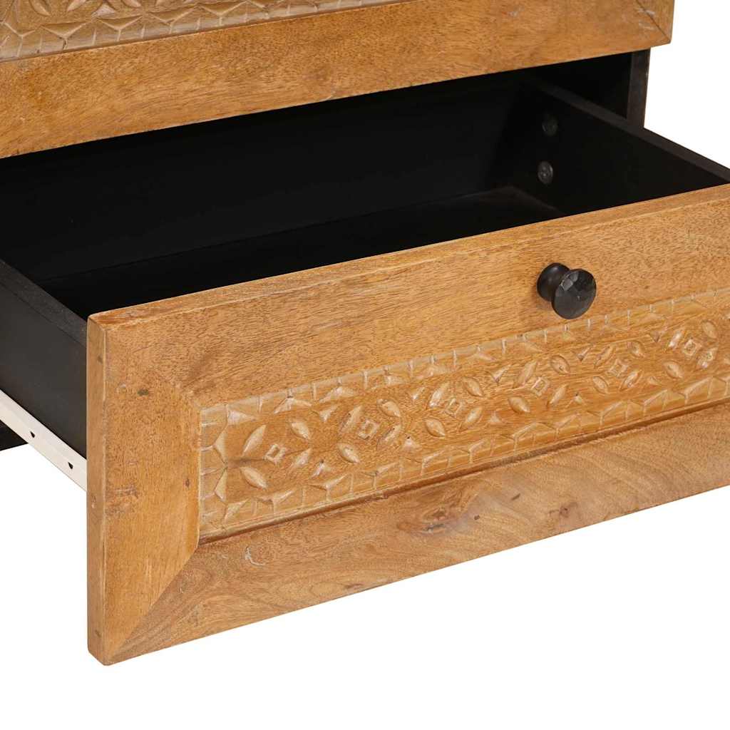 Sengebord med skuffe Lysebrun 50 x 33 x 60 cm Massivt mangotræ