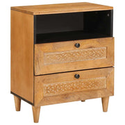 Sengebord med skuffe Lysebrun 50 x 33 x 60 cm Massivt mangotræ