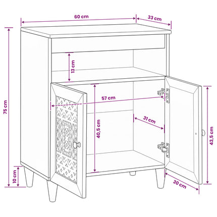 Sideboard Lysebrun 33,5 x 60 x 75 cm