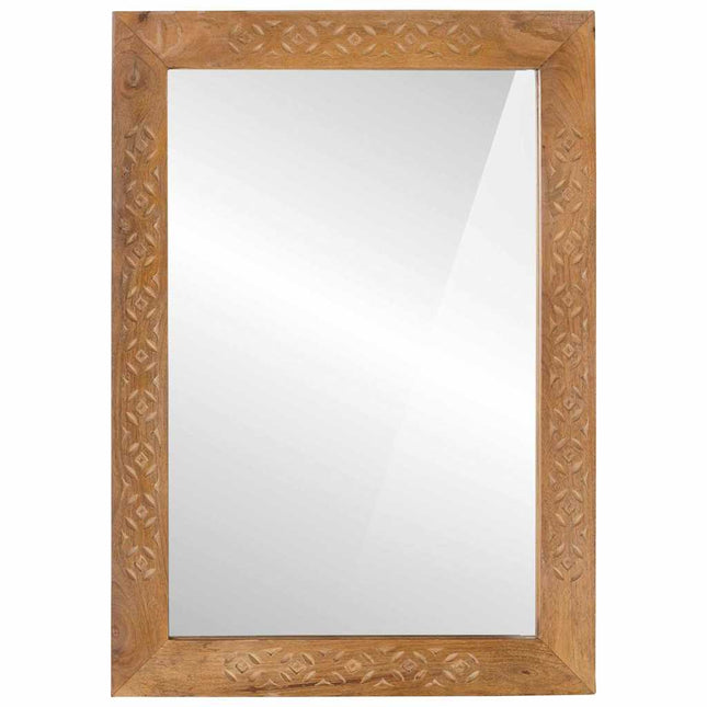 vægspejl 70 x 50 cm Konstrueret træ og glas Rektangulær
