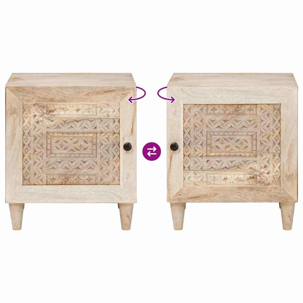 Sengebord Beige 40 x 33 x 46 cm Massivt mangotræ