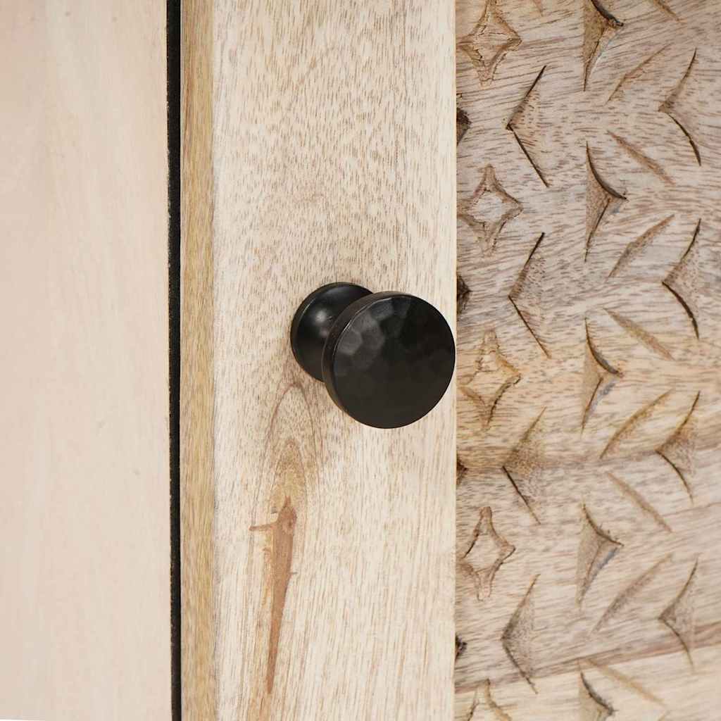 Sengebord 2 pcs Beige 40 x 33 x 46 cm Massivt mangotræ