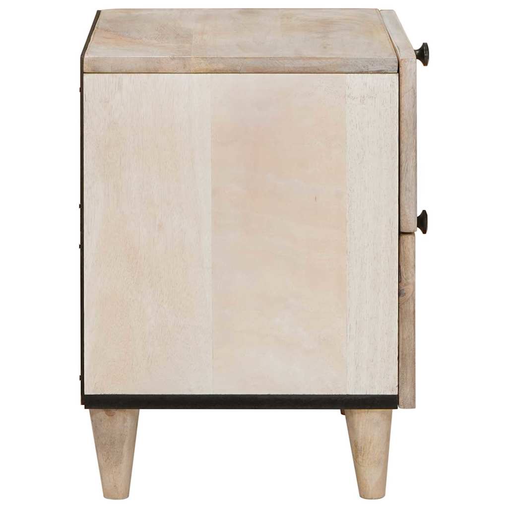 Sengebord med skuffe Beige 40 x 33 x 46 cm Massivt mangotræ