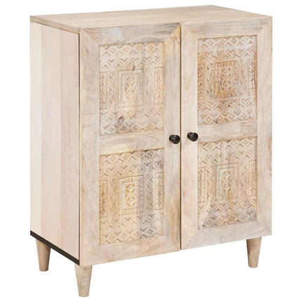 Sideboard Hvid 60 x 33 x 75 cm Massivt mangotræ
