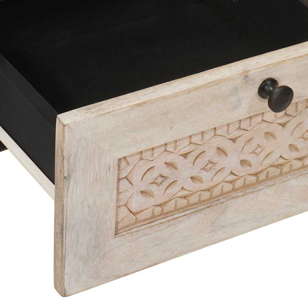 Sengebord med skuffe Beige 40 x 33 x 46 cm Massivt mangotræ