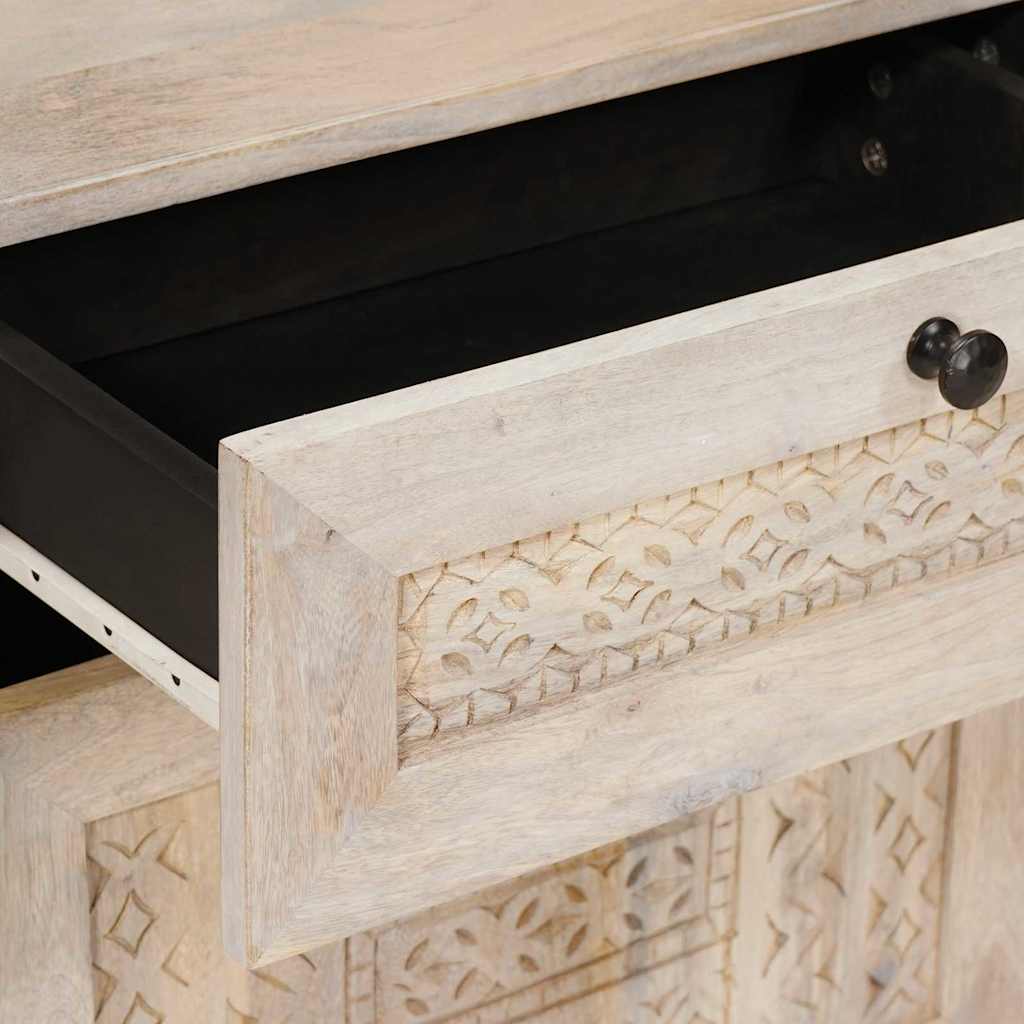 Sengebord med skuffe Beige 50 x 33 x 60 cm Massivt mangotræ