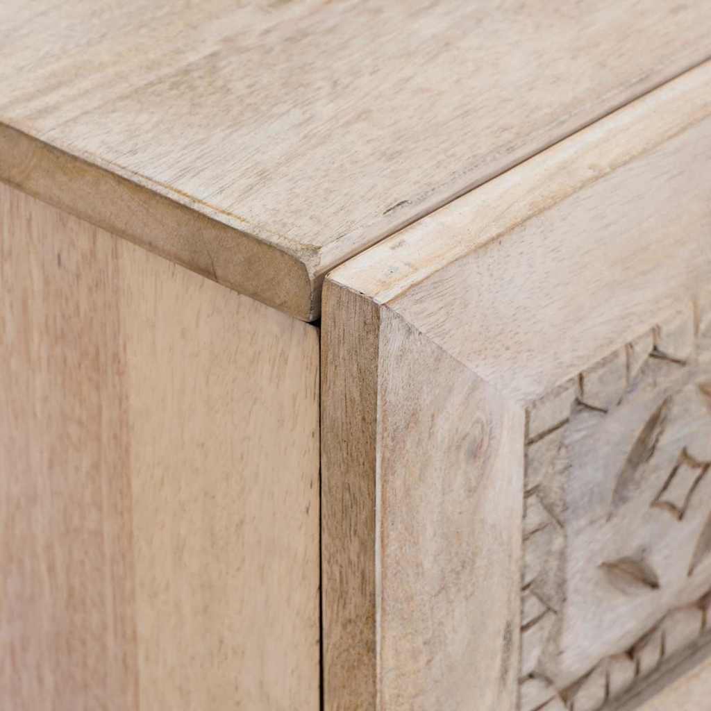 Sengebord med skuffe Beige 50 x 33 x 60 cm Massivt mangotræ