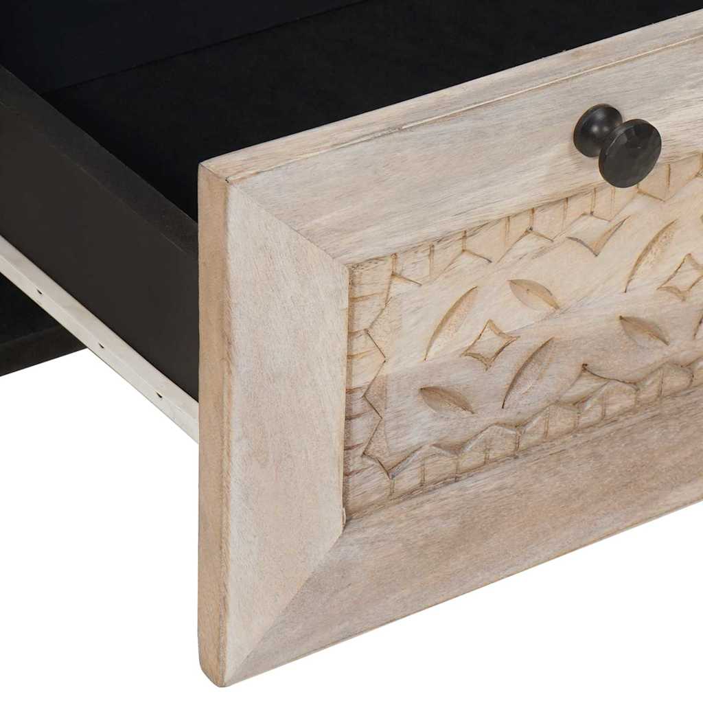 Sengebord med skuffe Beige 50 x 33 x 60 cm Massivt mangotræ