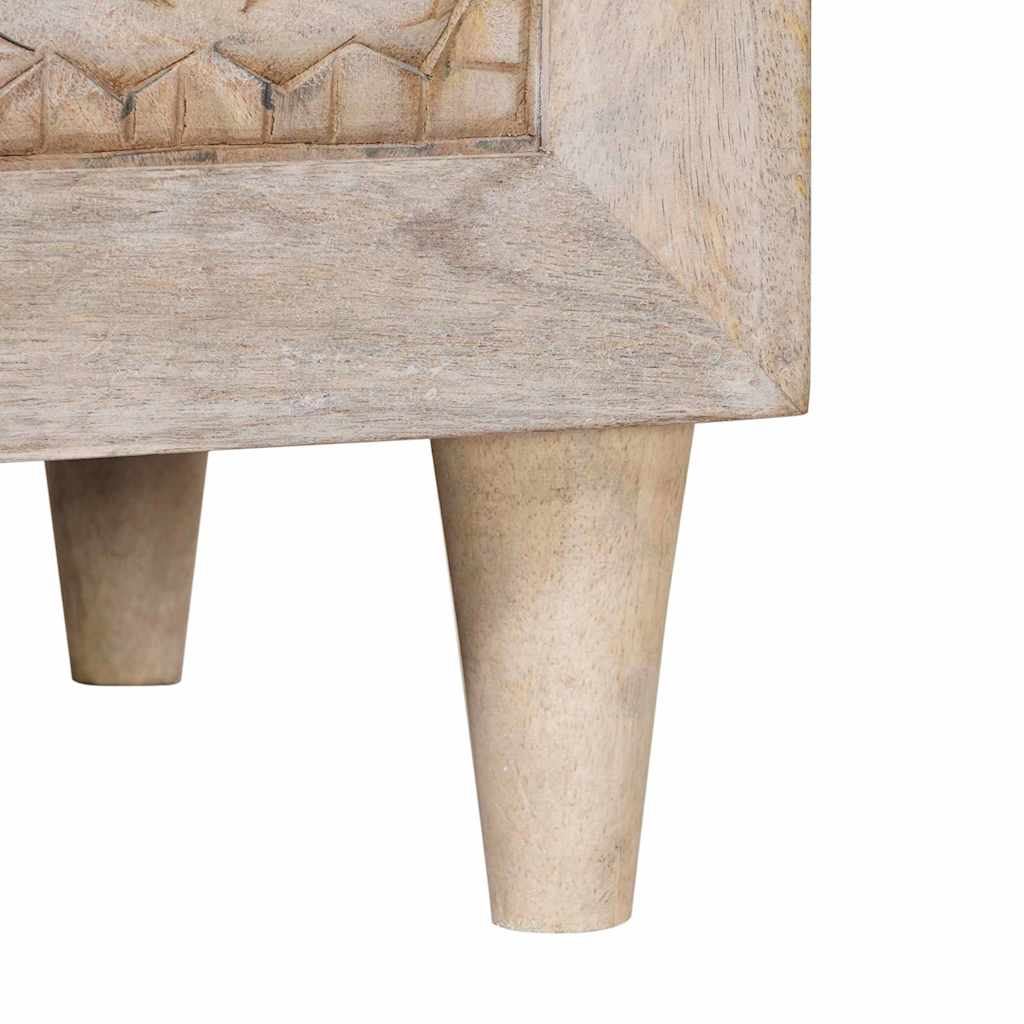 Sengebord med skuffe Beige 50 x 33 x 60 cm Massivt mangotræ