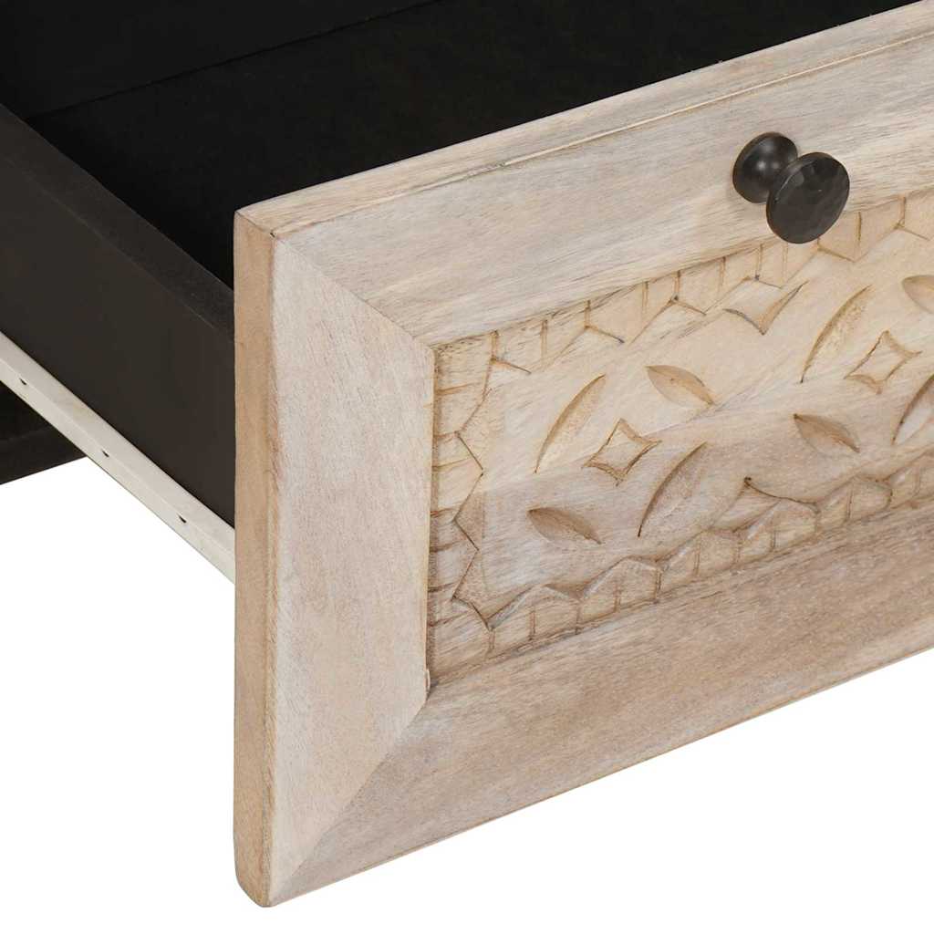 Sengebord med skuffe Beige 50 x 33 x 60 cm Massivt mangotræ