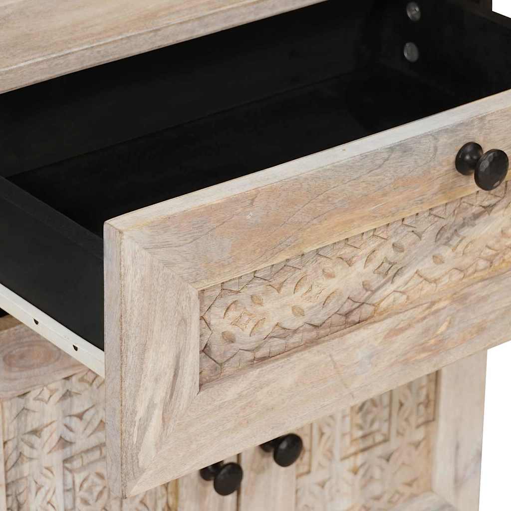 Sengebord med skuffe Beige 50 x 33 x 60 cm Massivt mangotræ