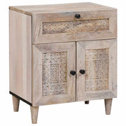 Sengebord med skuffe Beige 50 x 33 x 60 cm Massivt mangotræ