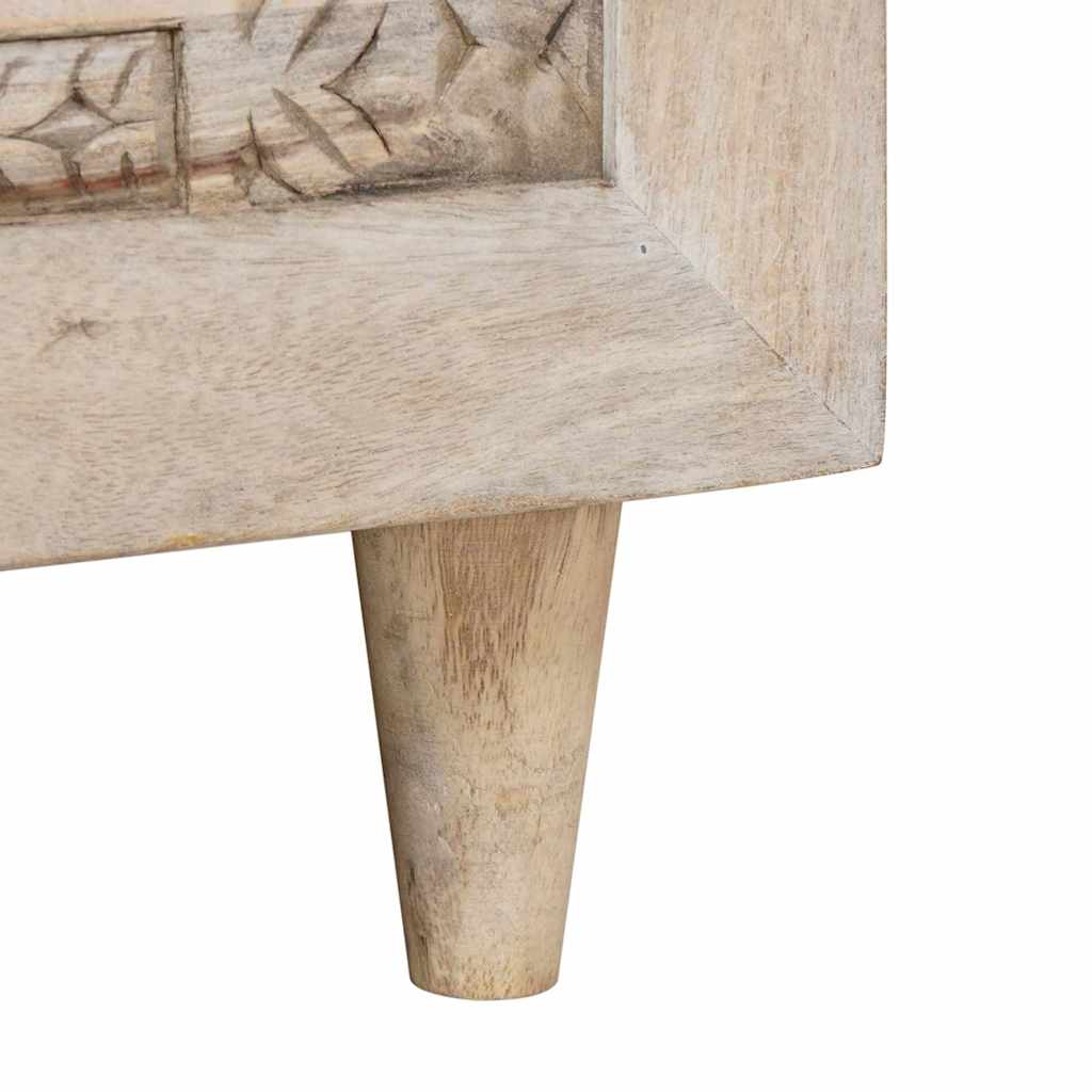 Sofabord med hylde Beige 100 x 54 x 40 cm Massivt mangotræ