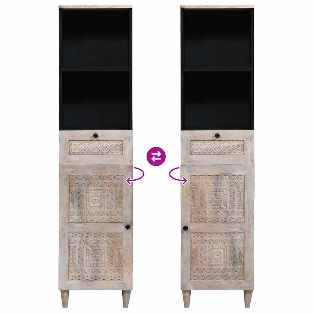 Badeværelsesskab med dør Hvid 38 x 33 x 160 cm Konstrueret træ