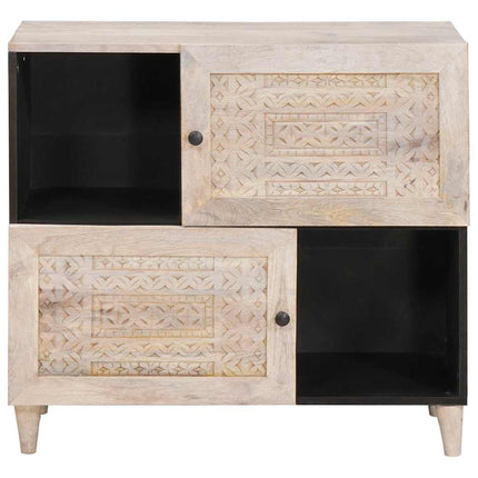 Sideboard Bleg Hvid 80 x 33 x 75 cm Massivt mangotræ
