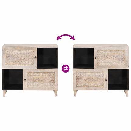 Sideboard Bleg Hvid 80 x 33 x 75 cm Massivt mangotræ