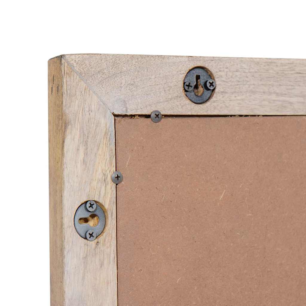 Badeværelsesspejl Hvid 70 x 50 x 2,5 cm Glas og Solid Mango træ