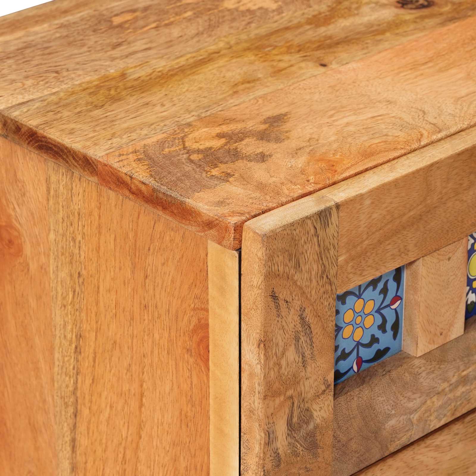 Natskab 2 pcs Naturfarvet 40 x 33 x 46 cm Massivt mangotræ