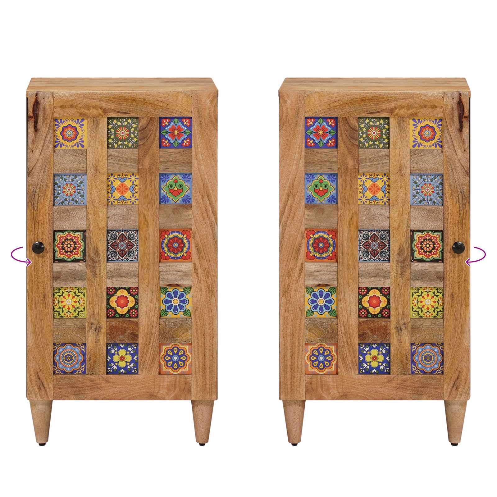 Sideboard med dør Naturfarvet 40 x 33 x 75 cm Massivt mangotræ