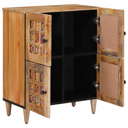 Sideboard med dør Naturfarvet 60 x 33 x 75 cm Massivt mangotræ