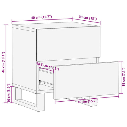 Natskab Brun 40 x 33 x 46 cm Massivt mangotræ