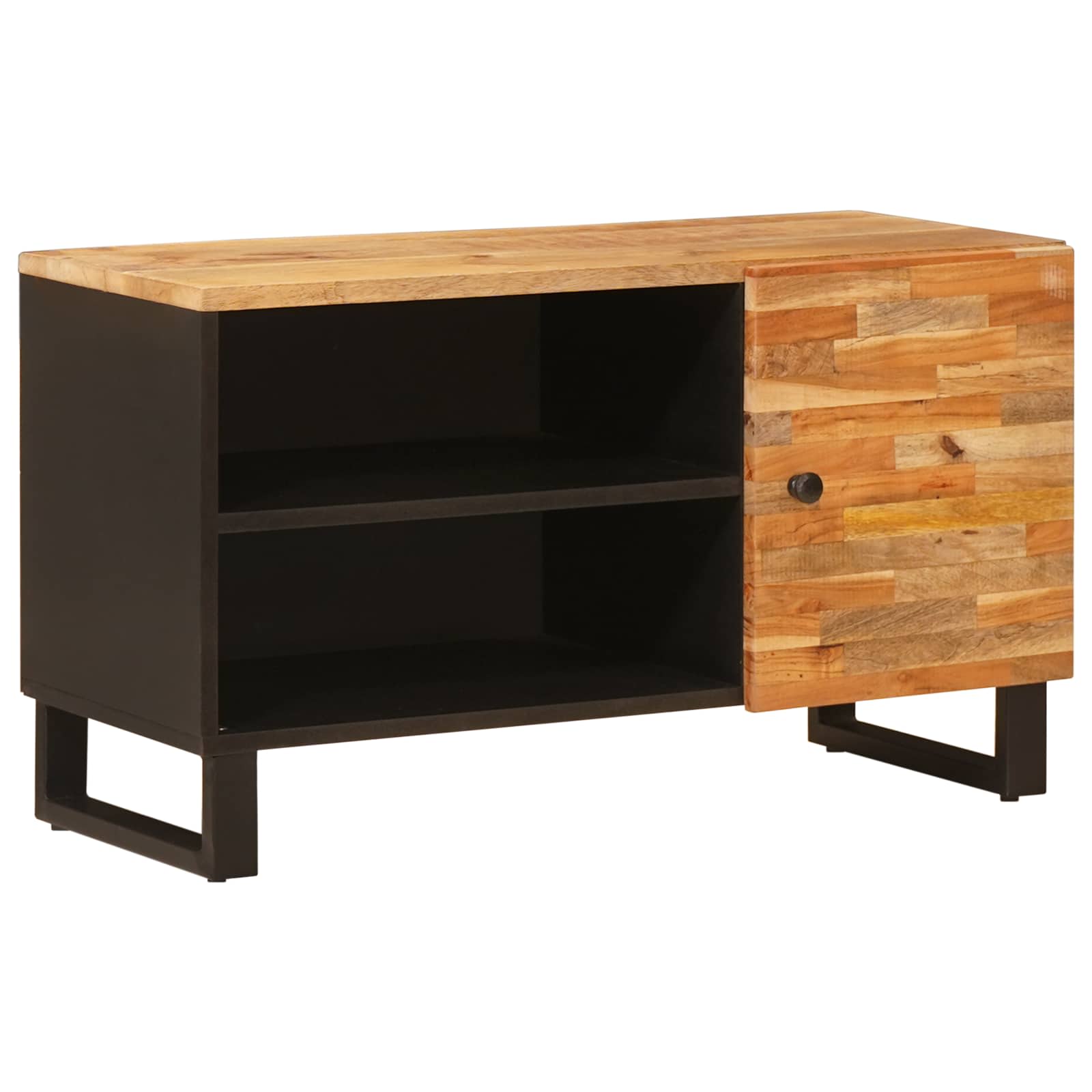TV-skab med hylde med dør Brun 80 x 33 x 46 cm Massivt mangotræ