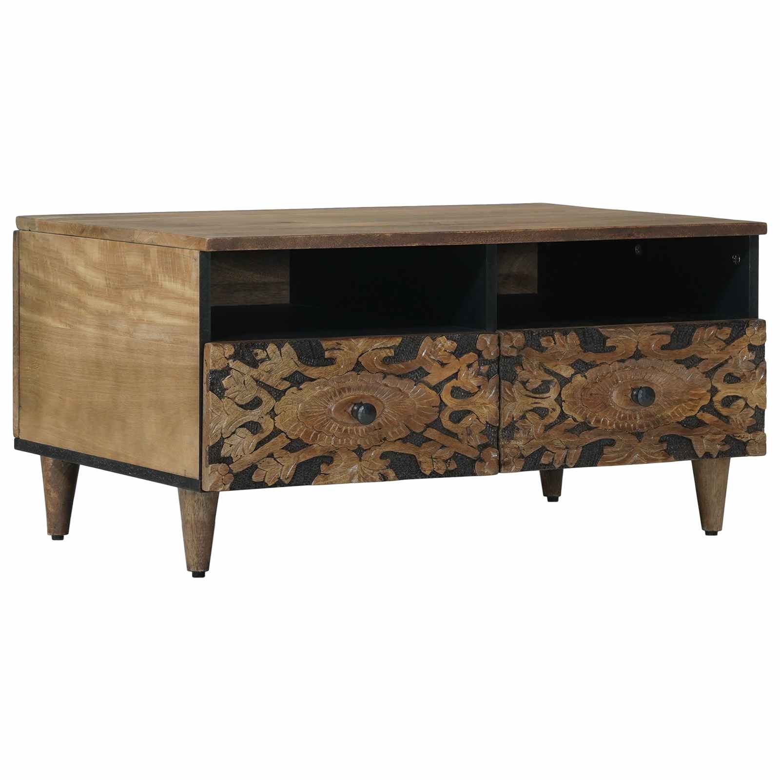 Sofabord med skuffe Brun 80 x 54 x 40 cm Massivt mangotræ