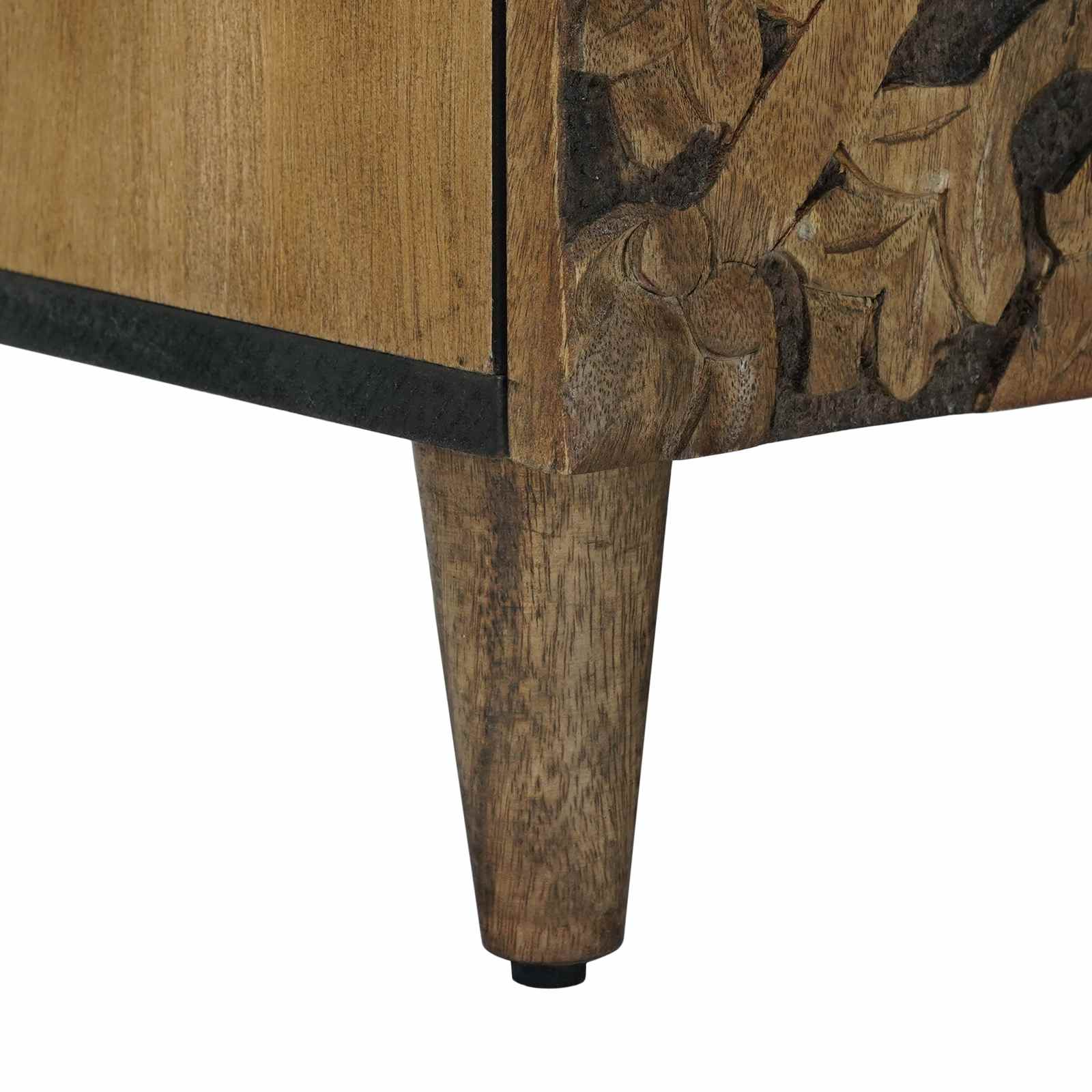TV-skab med skuffe Brun 105 x 33,5 x 46 cm Massivt mangotræ