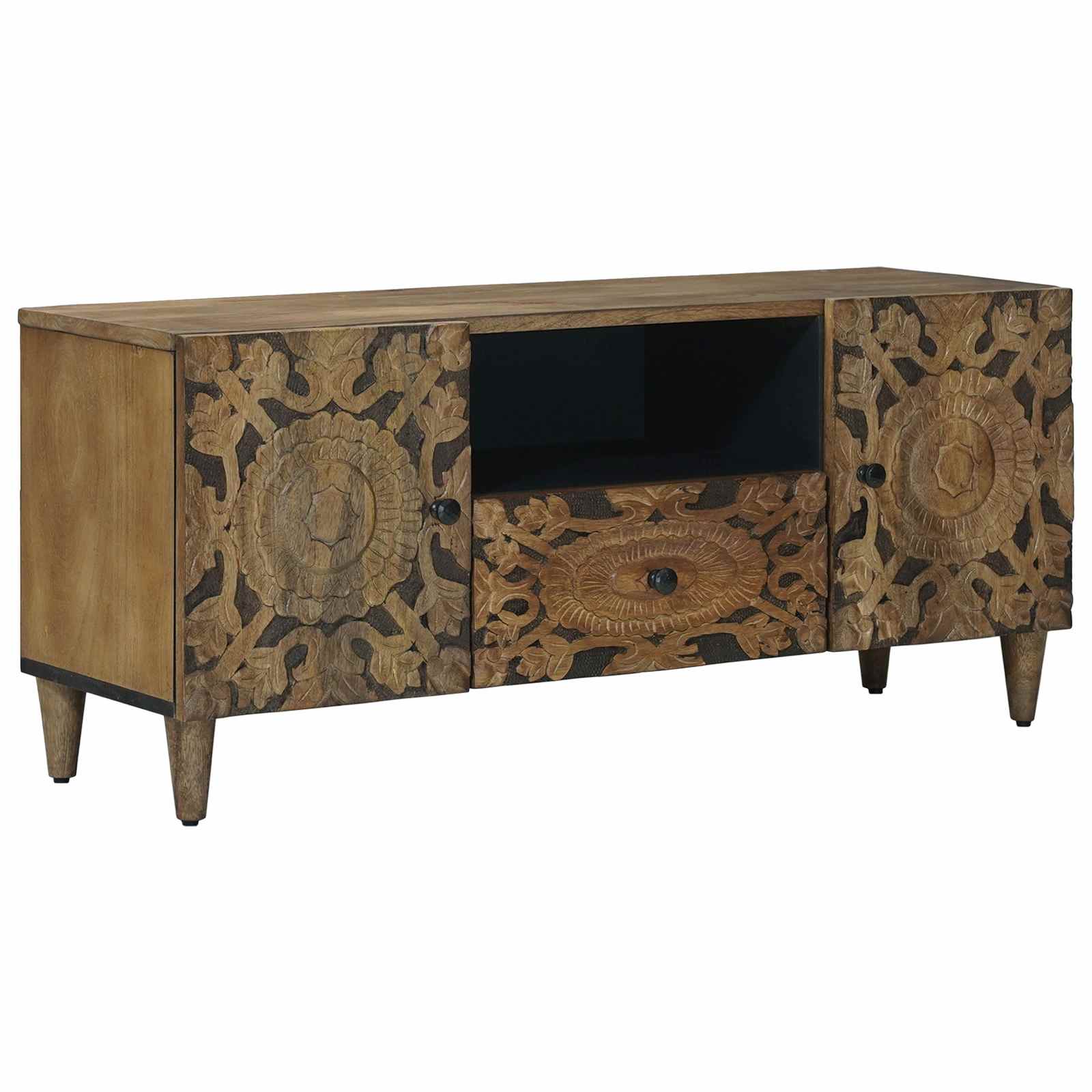 TV-skab med skuffe Brun 105 x 33,5 x 46 cm Massivt mangotræ