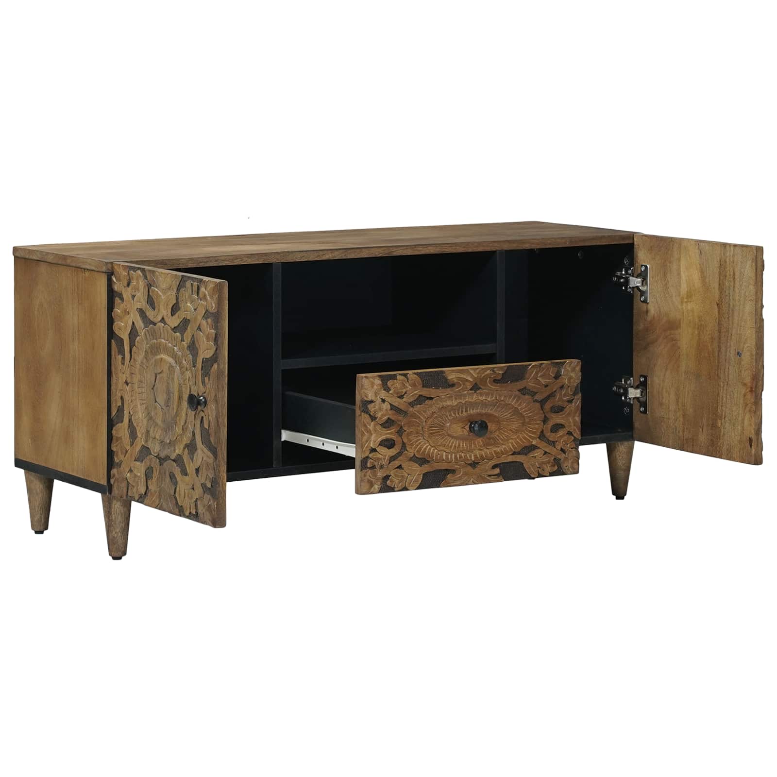 TV-skab med skuffe Brun 105 x 33,5 x 46 cm Massivt mangotræ
