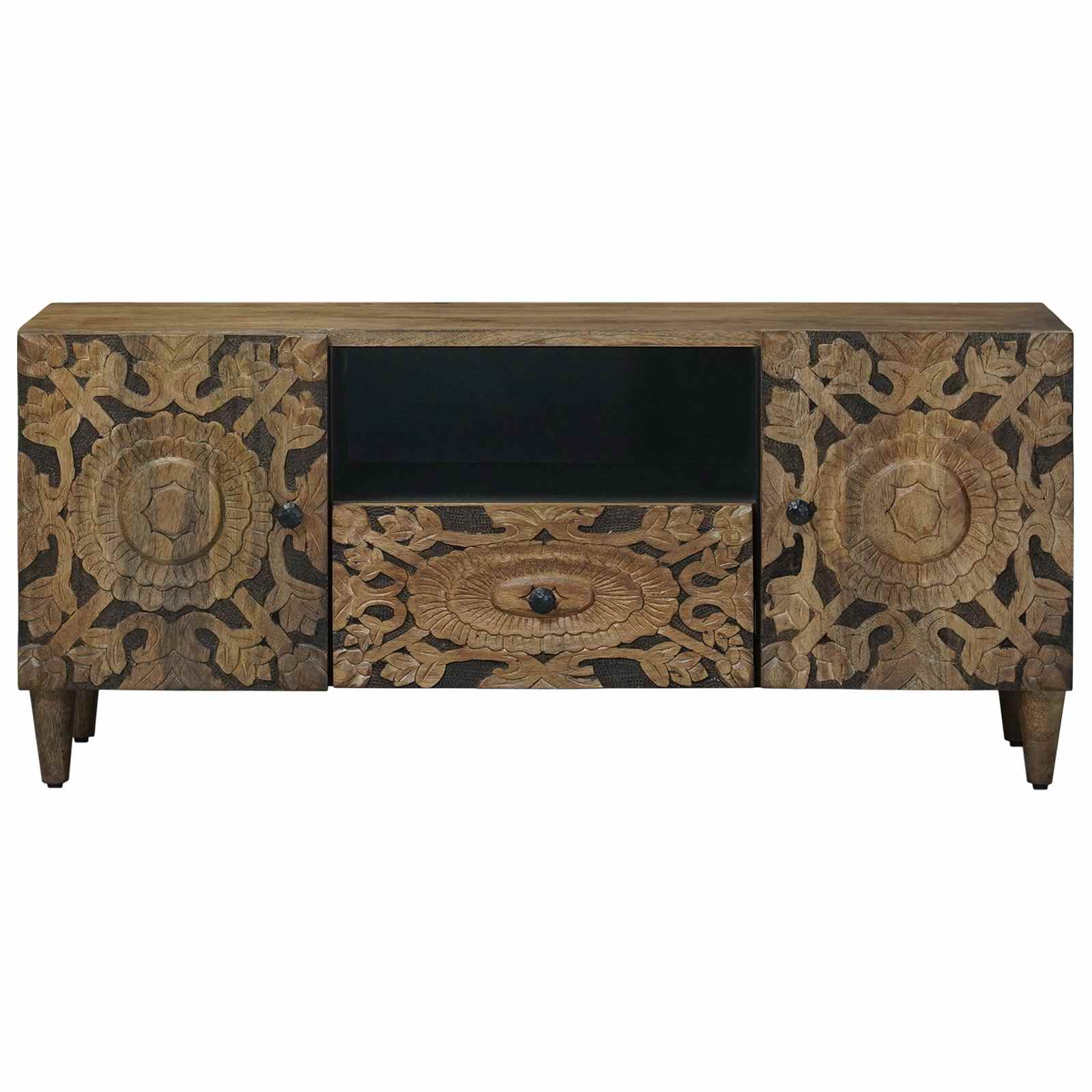 TV-skab med skuffe Brun 105 x 33,5 x 46 cm Massivt mangotræ
