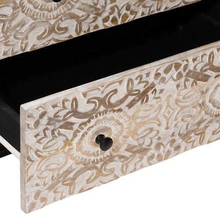 Opbevarings Sideboard Hvid 60 x 33,5 x 75 cm Massivt mangotræ