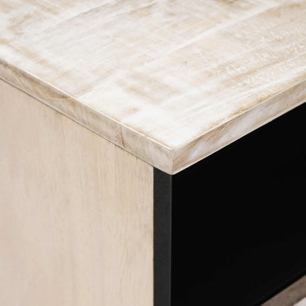 Sengekabinett 2 stk. Hvid 40 x 33 x 46 cm Massivt mangotræ