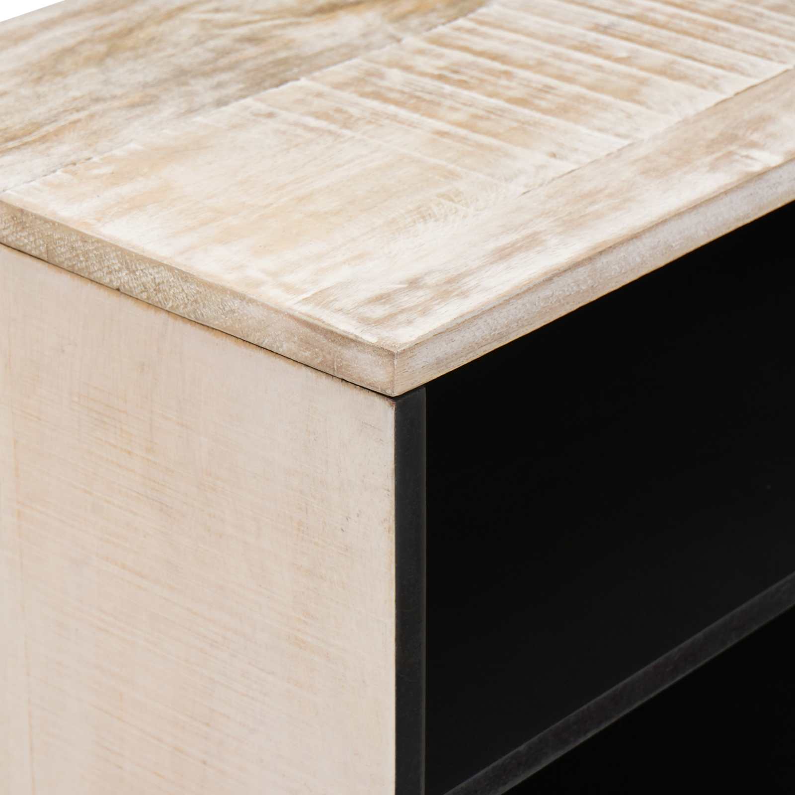TV-skab med hylde Hvid 80 x 31,5 x 46 cm Massivt mangotræ