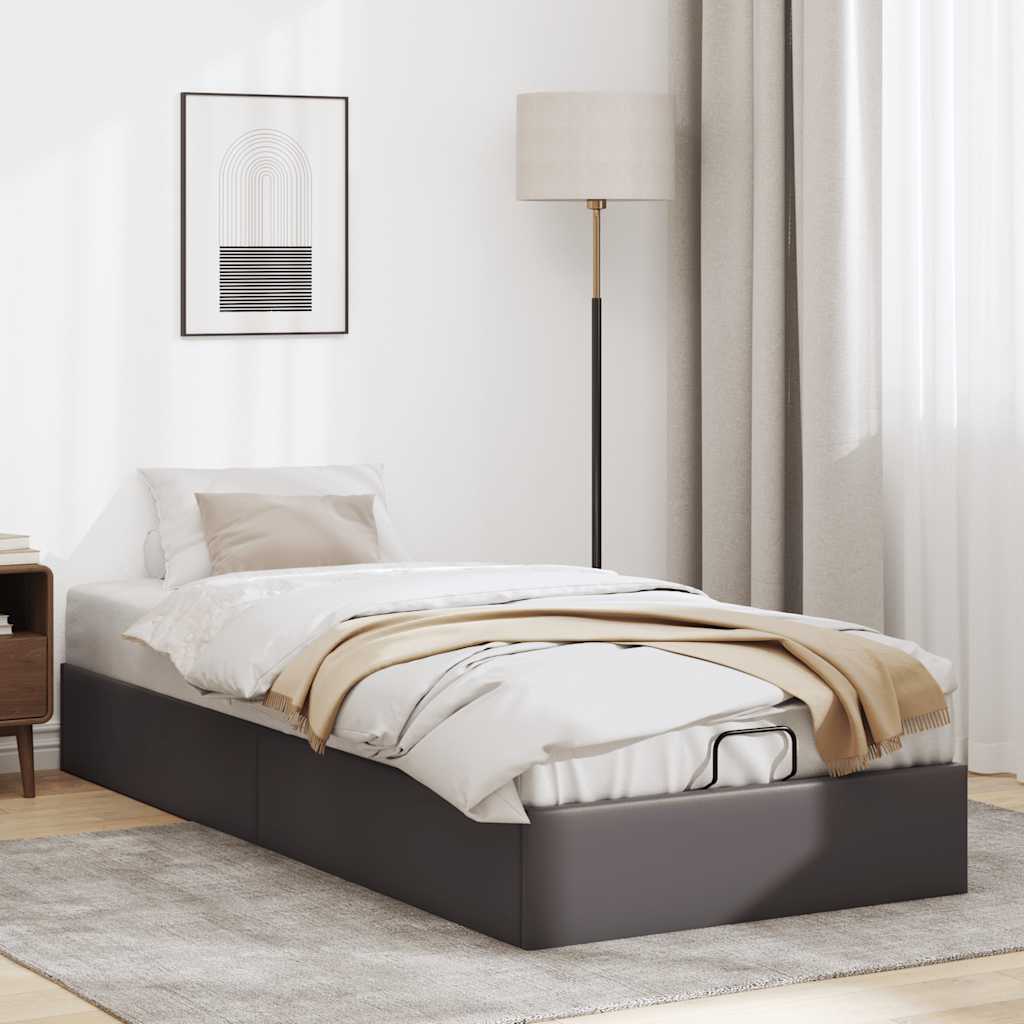osmannisk sengeramme uden madras 80x200 cm kunstlæder grå