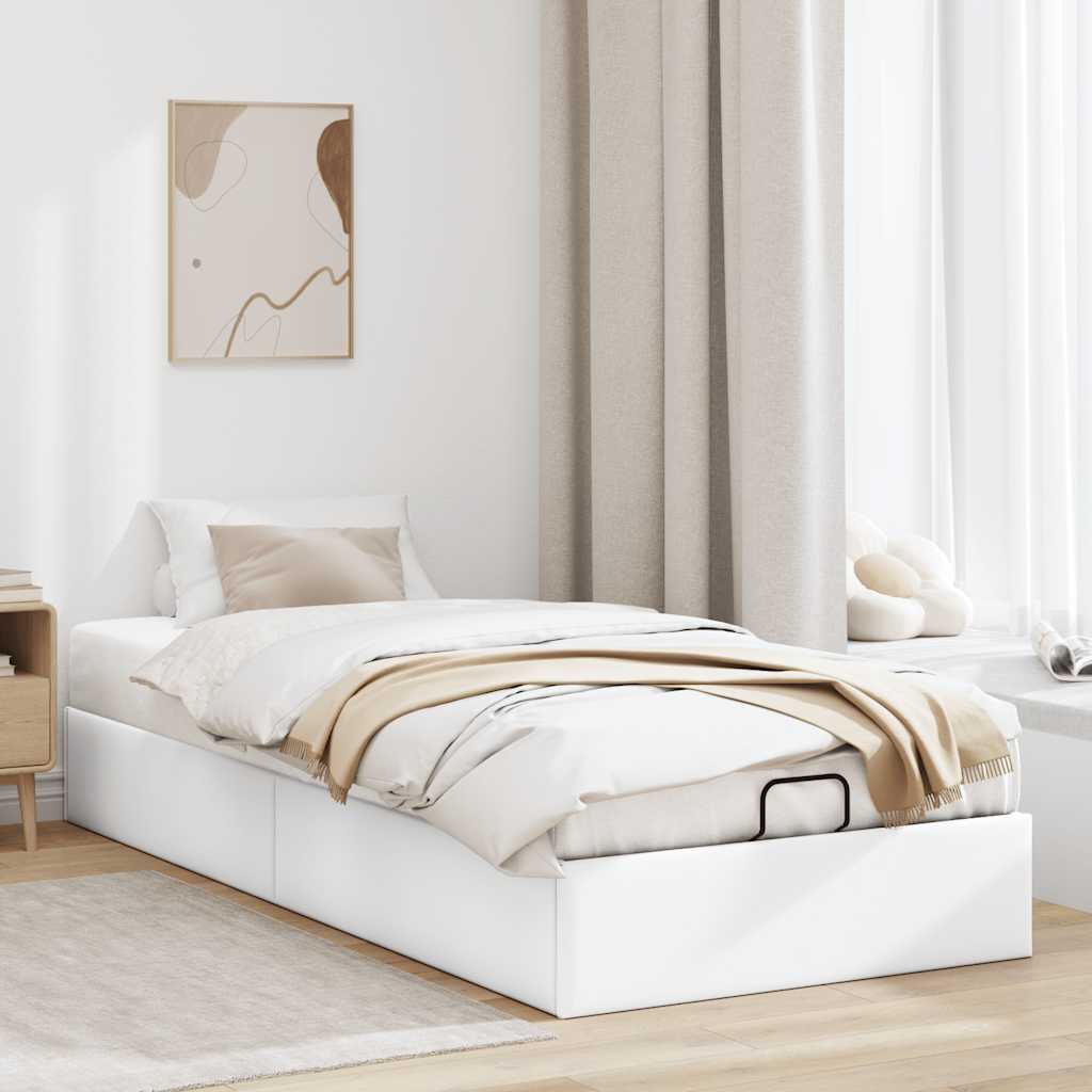 osmannisk sengeramme uden madras 90x190 cm kunstlæder hvid