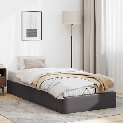 osmannisk sengeramme uden madras 90x200 cm kunstlæder grå