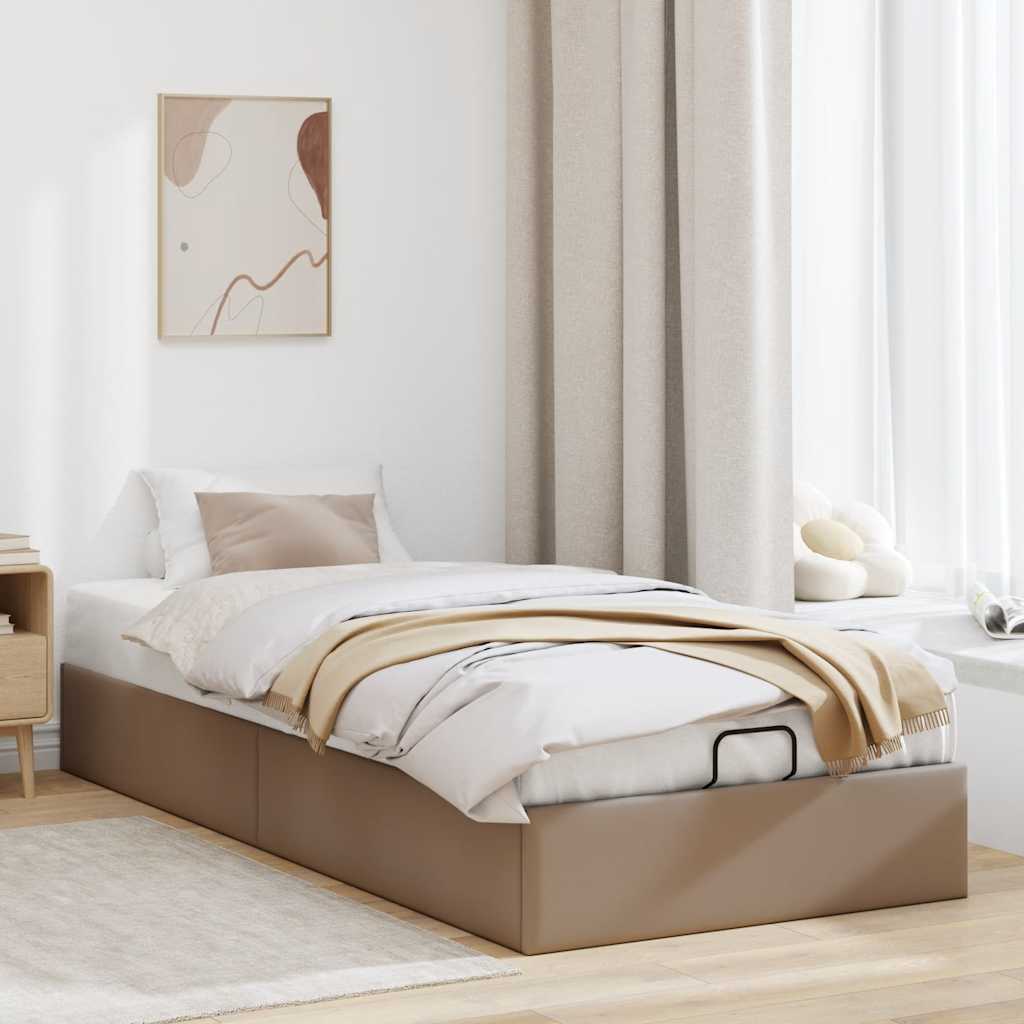 osmannisk sengeramme uden madras 90x200 cm kunstlæder cappucino