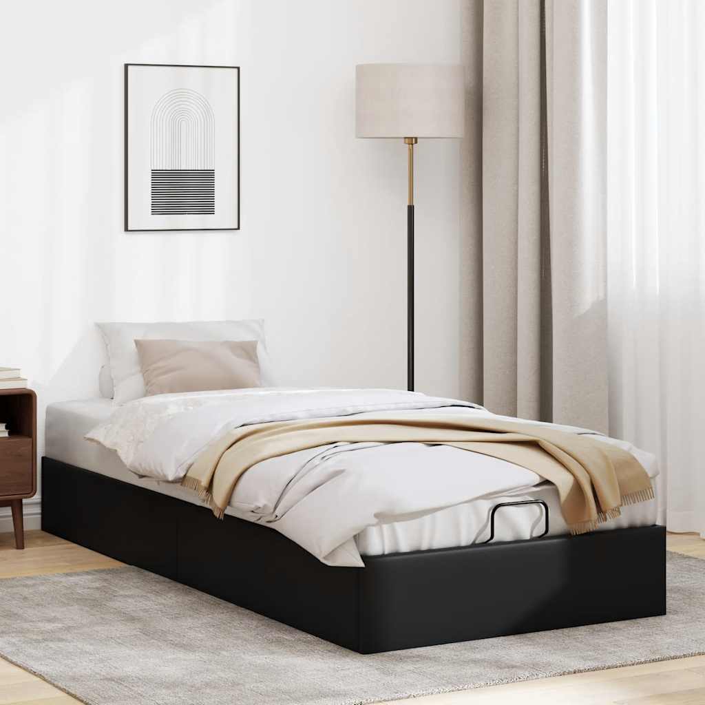 osmannisk sengeramme uden madras 100x200 cm kunstlæder sort