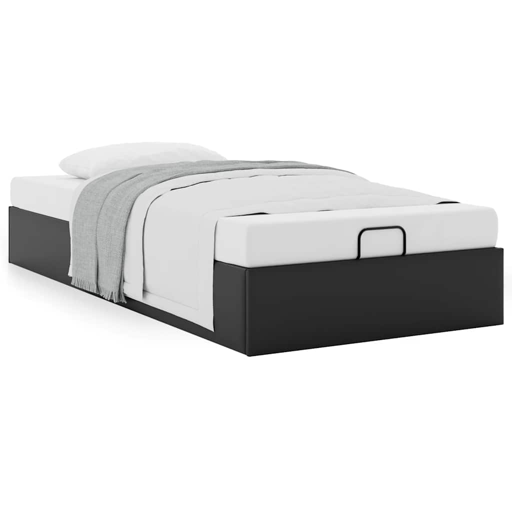 osmannisk sengeramme uden madras 100x200 cm kunstlæder sort