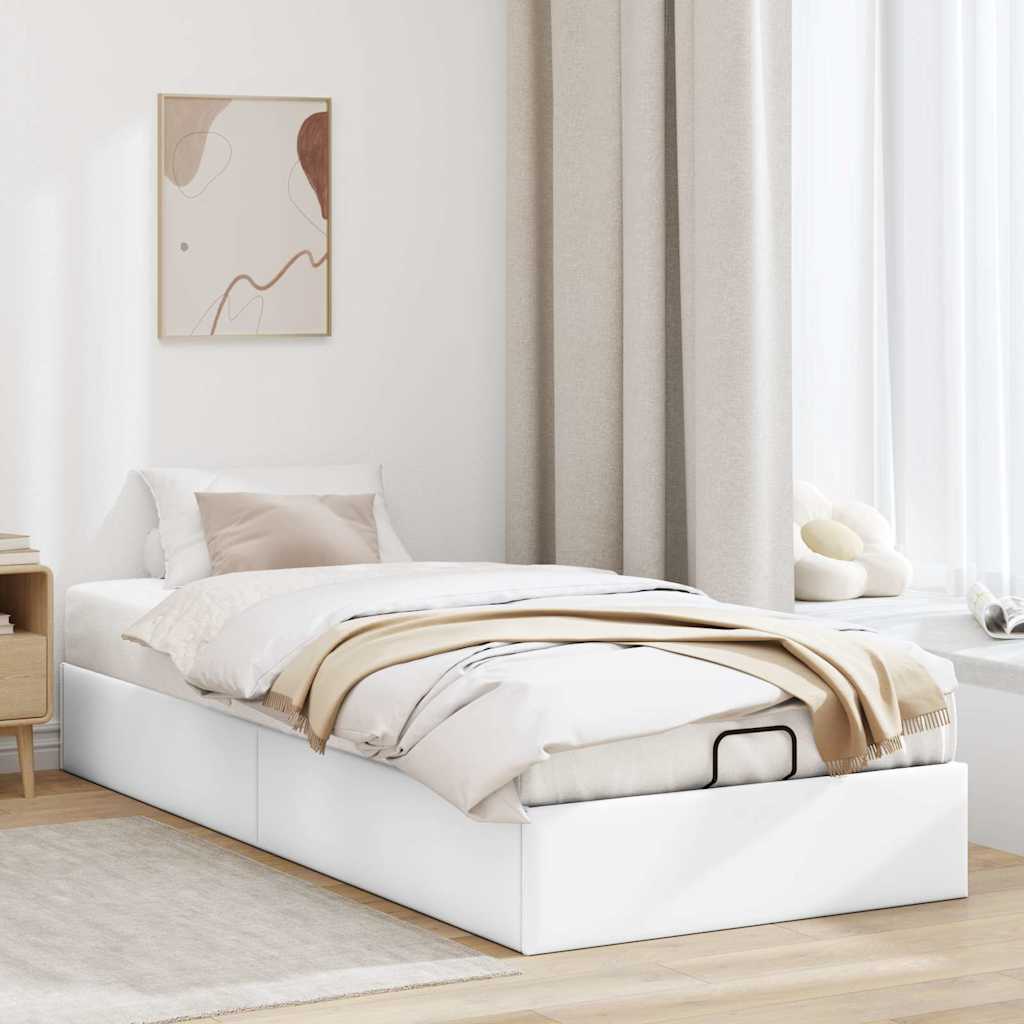 osmannisk sengeramme uden madras 100x200 cm kunstlæder hvid