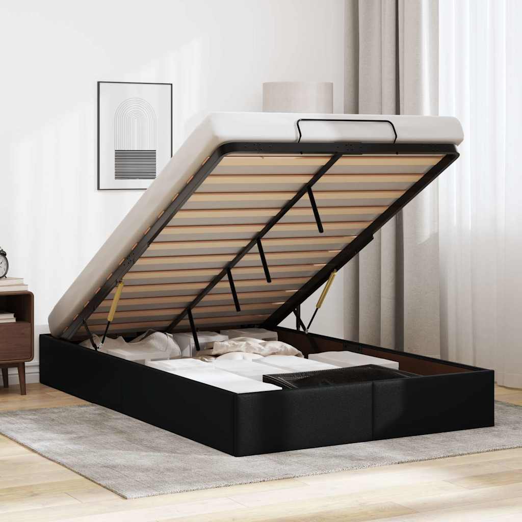 osmannisk sengeramme uden madras 120x190 cm kunstlæder sort