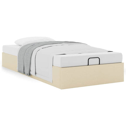 osmannisk sengeramme uden madras 90x190 cm stof cremefarvet