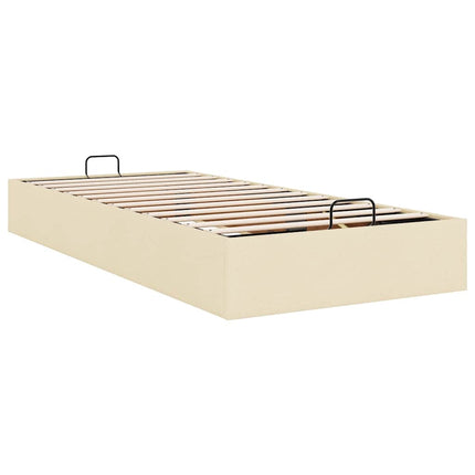 osmannisk sengeramme uden madras 90x190 cm stof cremefarvet