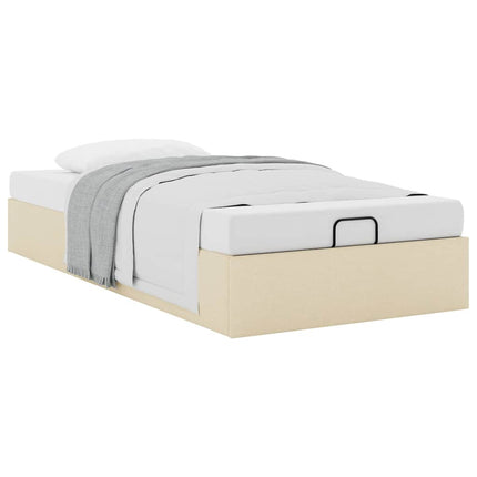 osmannisk sengeramme uden madras 90x200 cm stof cremefarvet